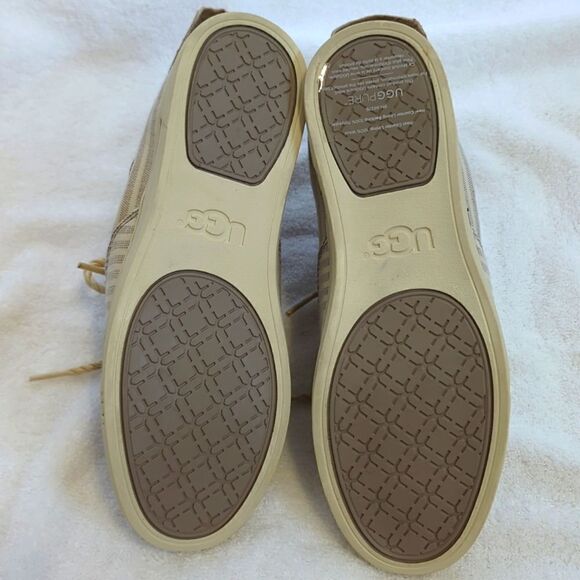 UGG Australian New Gray and White Eyan Espadrille Sneakers Size 8.5 - Picture 2 of 6
